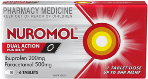 Nuromol Dual-Action Strong Pain Relief 6 Tablets 200mg/500mg