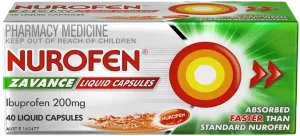 Nurofen Zavance Pain Relief Liquid 40 Capsules 200mg