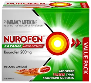 Nurofen Zavance Pain Relief Liquid 80 Capsules 200mg