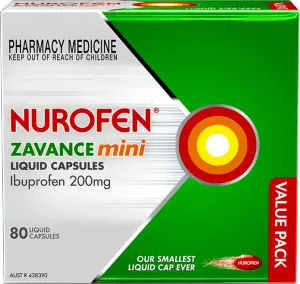 Nurofen Zavance Pain Relief Mini Liquid 80 Capsules Ibuprofen 200mg