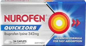 Nurofen Quickzorb Fast Pain Relief 24 Caplets 342mg