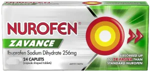 Nurofen Zavance Fast Pain Relief 24 Caplets 256mg