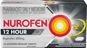 Nurofen 12 Hour Pain and Inflammation Relief Ibuprofen 300mg 24 tablets