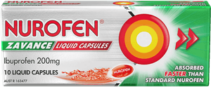 Nurofen Zavance Pain Relief Liquid 10 Capsules 200mg