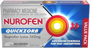 Nurofen Quickzorb Fast Pain Relief 48 Caplets 342mg