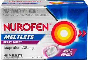 Nurofen Meltlets Pain Relief Berry Burst 48 Meltlets